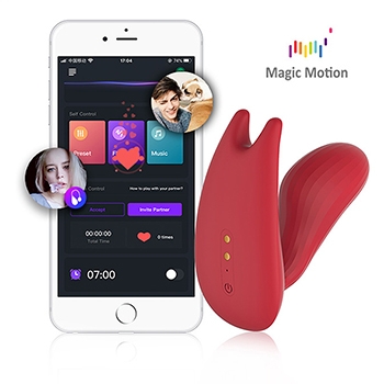 Вибратор-пробка "Magic Umi" + приложение, красный 