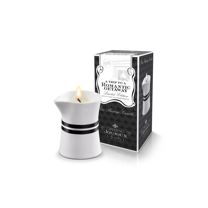 Свеча массажная "Petits Joujoux Romantic Getaway" с ароматом имбирного печенья, 120ml 