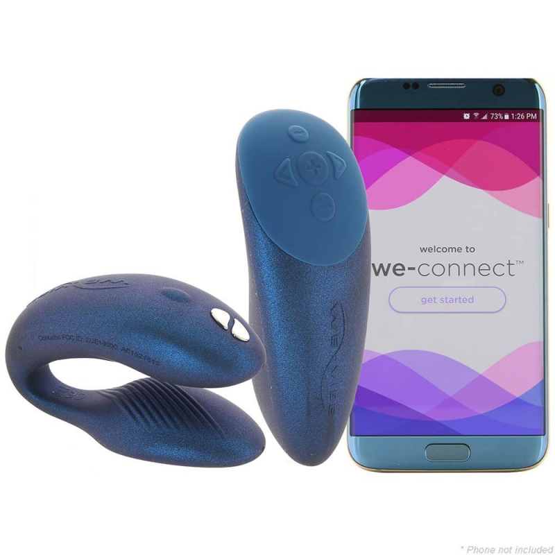 Вибратор для двоих на дистанционном управлении "We-Vibe Chorus" + приложение, синий 