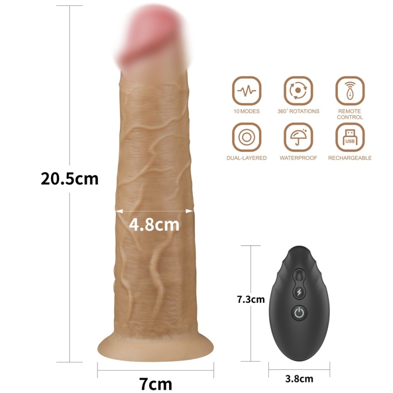 Супер реалистичный вибратор-ротатор "Nature Cock 8.0" на дистанционном управлении 
