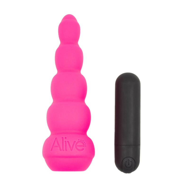 Анальный вибратор "Alive Lance Pro" рельефный, розовый 