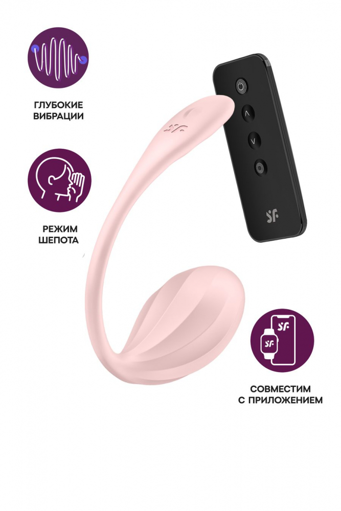Виброяйцо на дистанционном управлении "Satisfyer Ribbed Petal" + приложение, розовое 